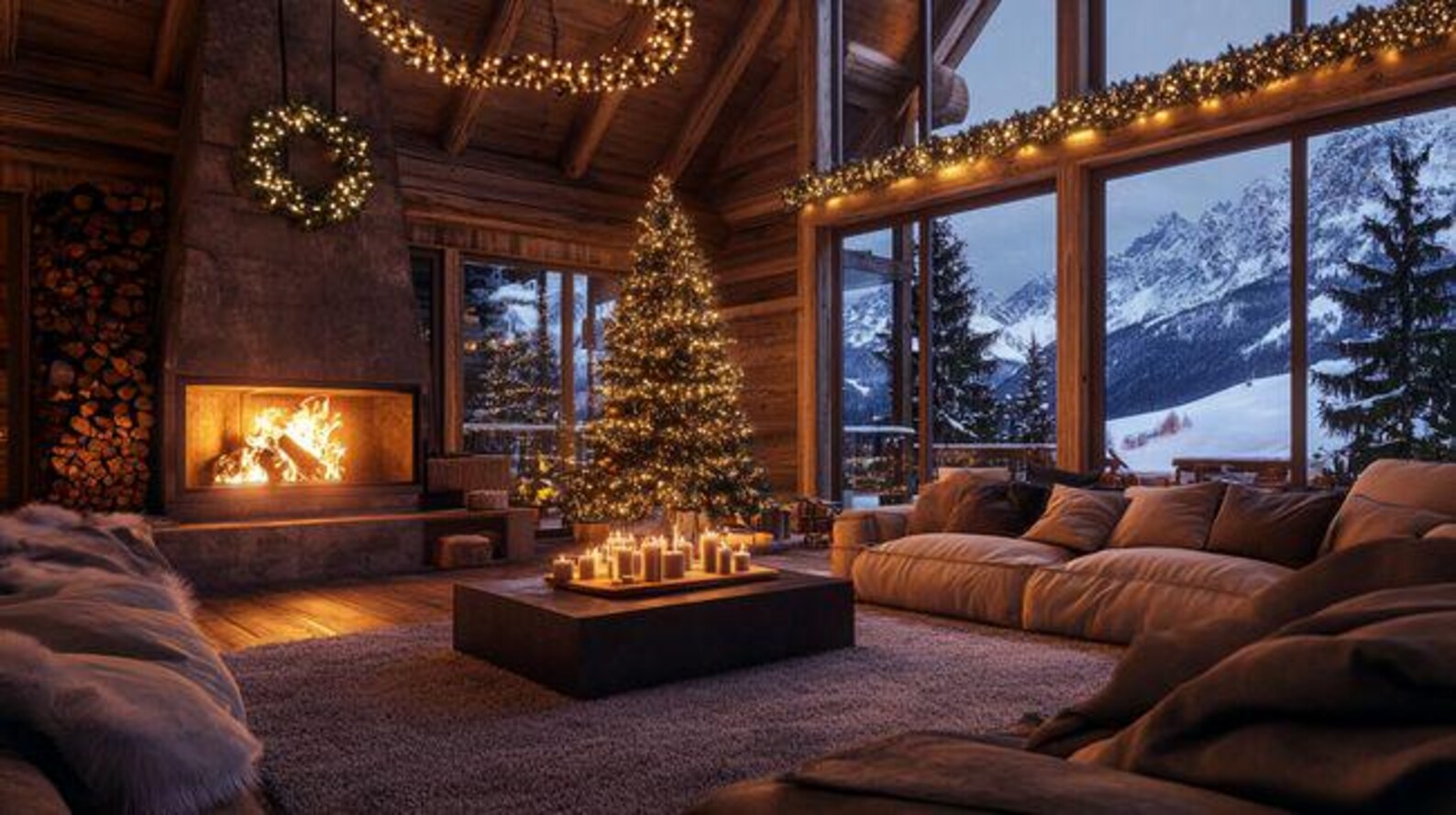 Cozy Christmas Cabin Prints | Winter Chalet Wall Art | Festive ...