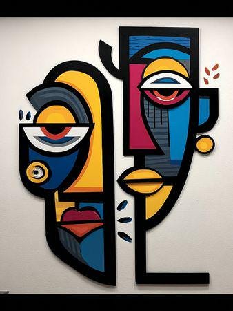 Abstract Cubism Face Art Print – Modern Geometric Wall Decor ...