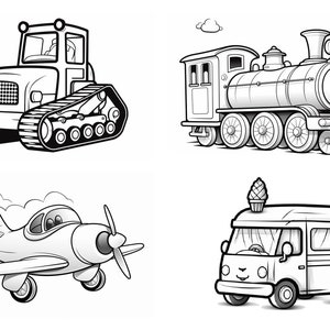 Fun and Educational Vehicle Coloring Pages for Kids - Instant Download