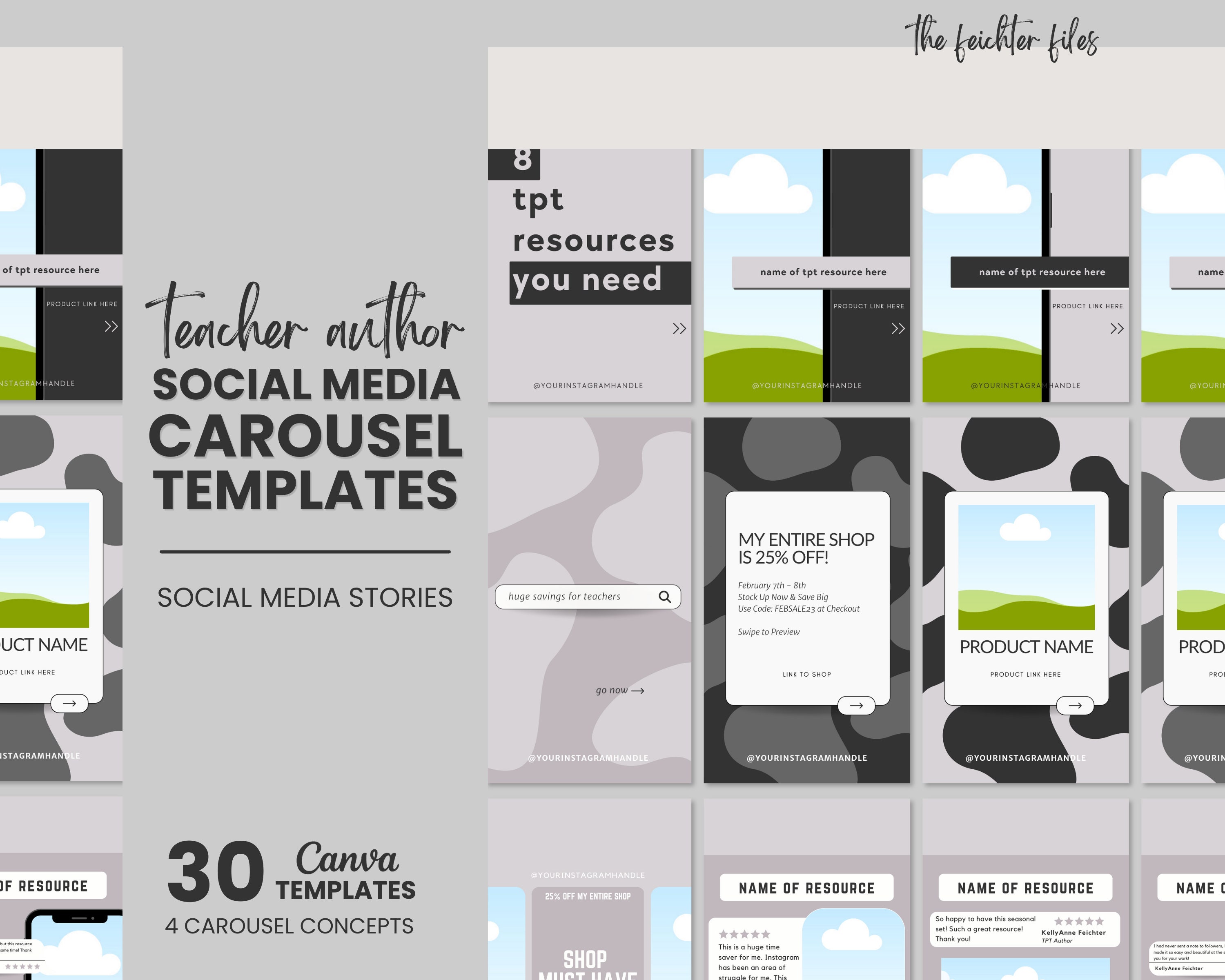 Social Media Carousel Canva Template TPT Teacher Author Teacher Seller ...