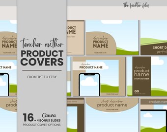 TPT to Etsy Cover Templates | Canva, Teacher Author (Digital Download)