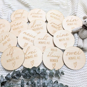 Meilensteinkarten Holz Set Mein erstes Jahr Herz Shooting Baby Newborn