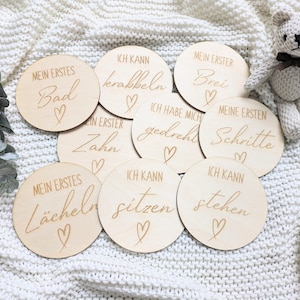 Meilensteinkarten Holz Set Herz Shooting Baby Newborn