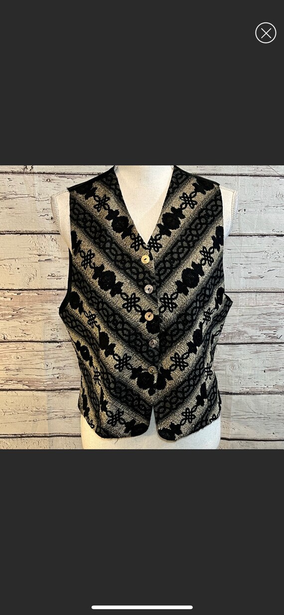 VERTIGO PARIS Vest Vintage Black, Gray, Tan-Large