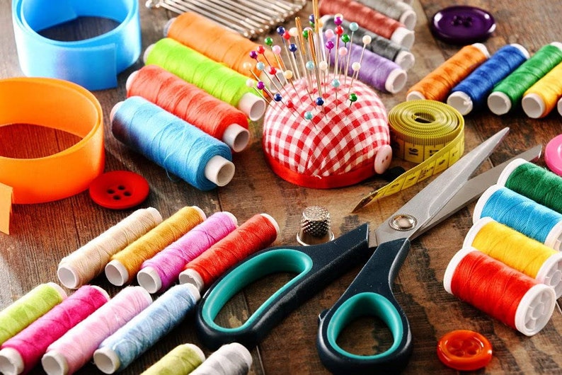 Double Layer Tailoring Travel Sewing Sets Kit Box With 24 Thread Spool