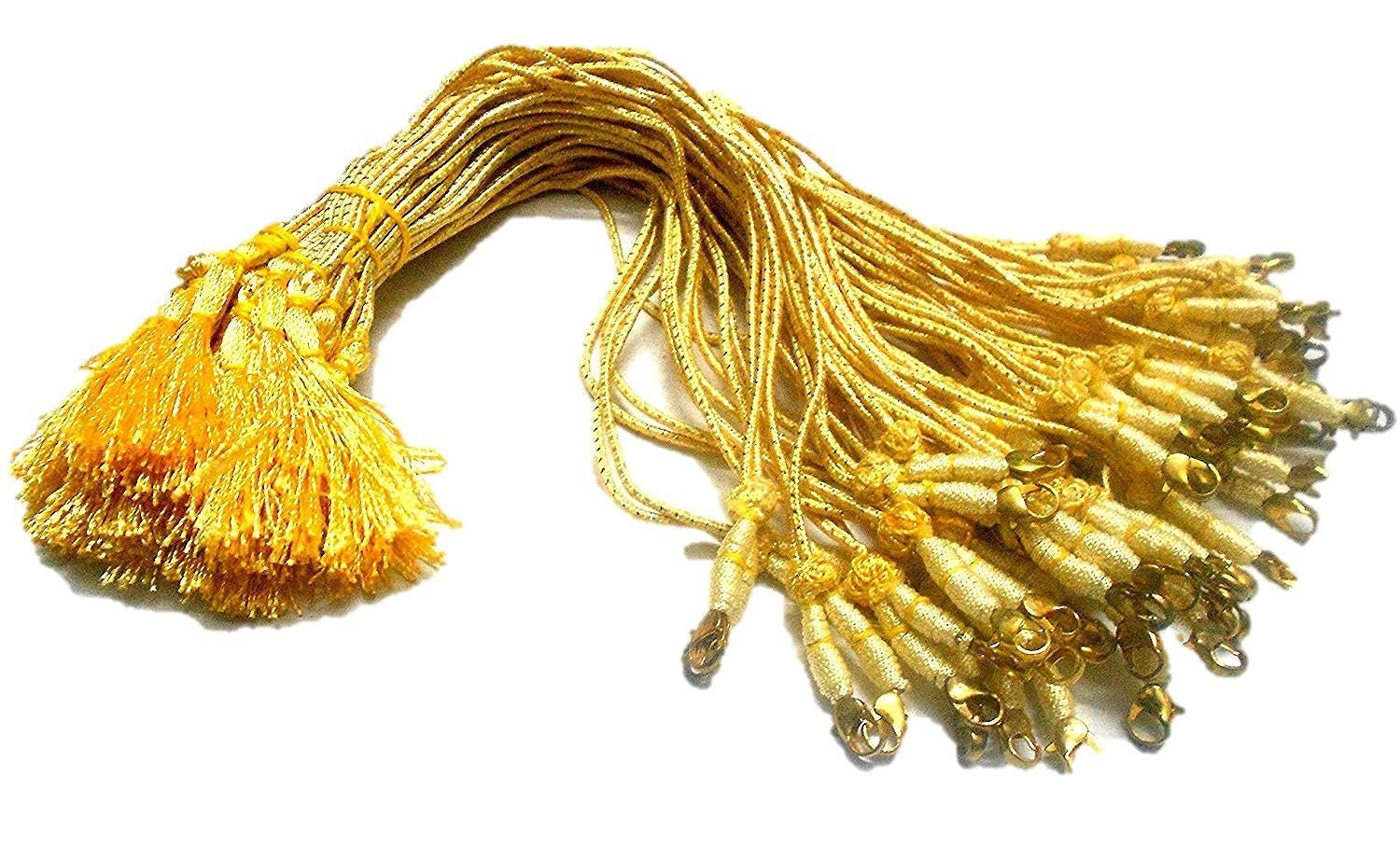 Set of 10 Necklace Back Rope Dori Silk Thread for Women Beige