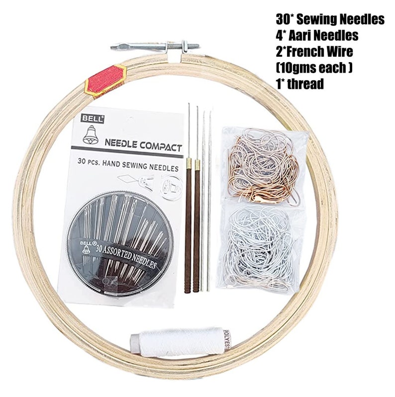 Aari Work Materials Kit for Beginners, Magggam Material With Combo Set