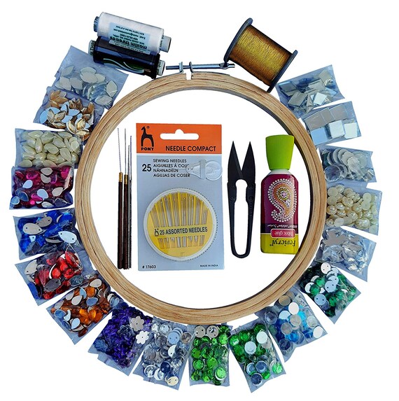 Qroof Aari Work Maggam Work Materials Combo Kit for Blouse