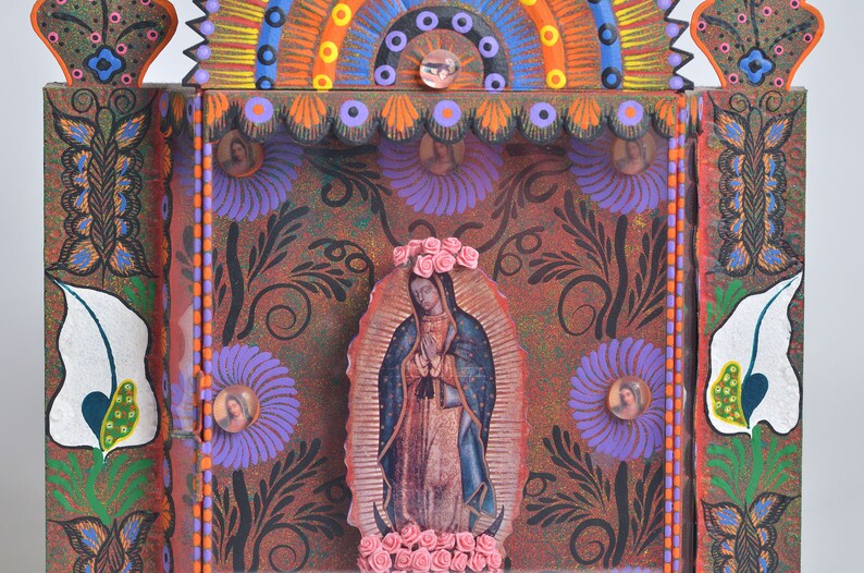 Mexican Folk Art "tinwork" Virgin Mary Tableau - Etsy