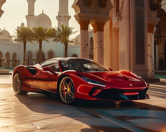 The Radiance of the Red Ferrari F8