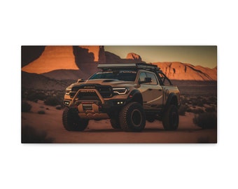 Dodge RAM TRX Truck Art Print: Desert Sand Dune Canvas