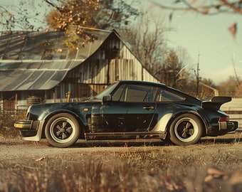 Noir Symphony of the Black Porsche 911 Turbo
