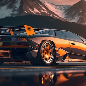 1995 Lamborghini Diablo GTR on Mountain Road - 4K Digital Image