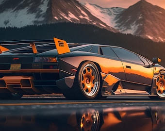1995 Lamborghini Diablo GTR on Mountain Road - 4K Digital Image