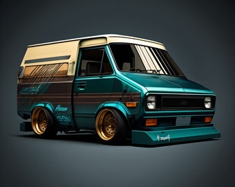Dreamy Toyota Micro-truck Caricature Digital Art