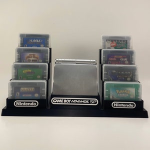 Nintendo Gameboy Advance SP & 16 Games in Protective Case&#39;s Display/Stand/Holder - DISPLAY ONLY (Customize Colors For Free)