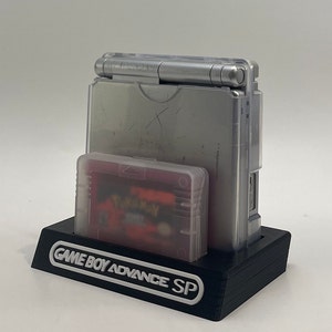Game Boy Advance SP in Protective Case & 1 Game Case Display/Stand/Holder - DISPLAY ONLY (Customize Colors for Free)