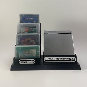 Nintendo Game Boy Advance SP and 8 Games in Protective cases Stand/Display/Holder - DISPLAY ONLY (Customize Colors For Free)