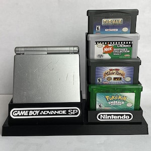 Game Boy Advance SP Nintendo and 9 Game&#39;s Display/Stand - DISPLAY ONLY (Customize Colors For Free)