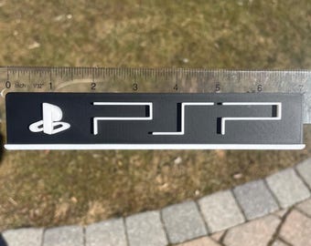 Enseigne avec logo PSP pour présentoir mural, présentoir d'étagère ou aimant de réfrigérateur - Livré avec des aimants, 4 supports et du ruban adhésif double face