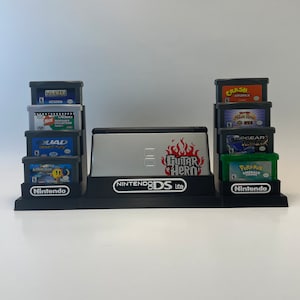 Nintendo DS Lite & 18 Game Cartridge Display/Stand/Holder - DISPLAY ONLY (Customize Colors for Free)