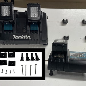 Makita Battery Charger (Removable) Wall Mount Set for 18v Single & Double Models