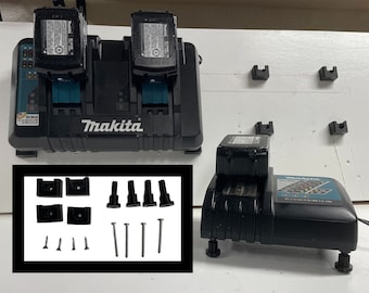 Makita Battery Charger (Removable) Wall Mount Set for 18v Single & Double Models