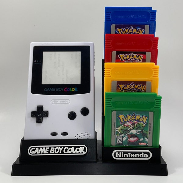 Nintendo Gameboy Color & 9 Game's Display/Stand/Holder - DISPLAY ONLY (Customize Colors for FREE)