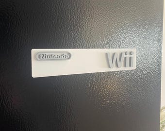 Wii logo Sign for Wall Display, Shelf Display, or Fridge Magnet - Comes with Magnets, 4 Stands, and Double-sided tape