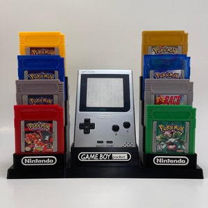 Nintendo Game Boy Pocket and 18 Game Cartridges Display/Stand/Holder - DISPLAY ONLY (Customize Colors For FREE)