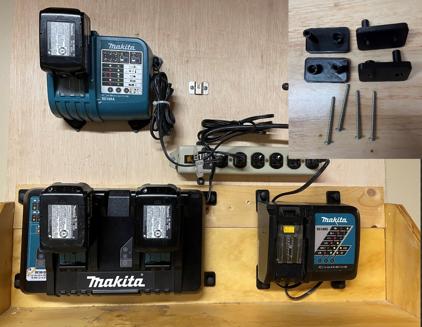 Makita Battery Charger Holder 18V Wall Mount With Screws single double Charger Etsy