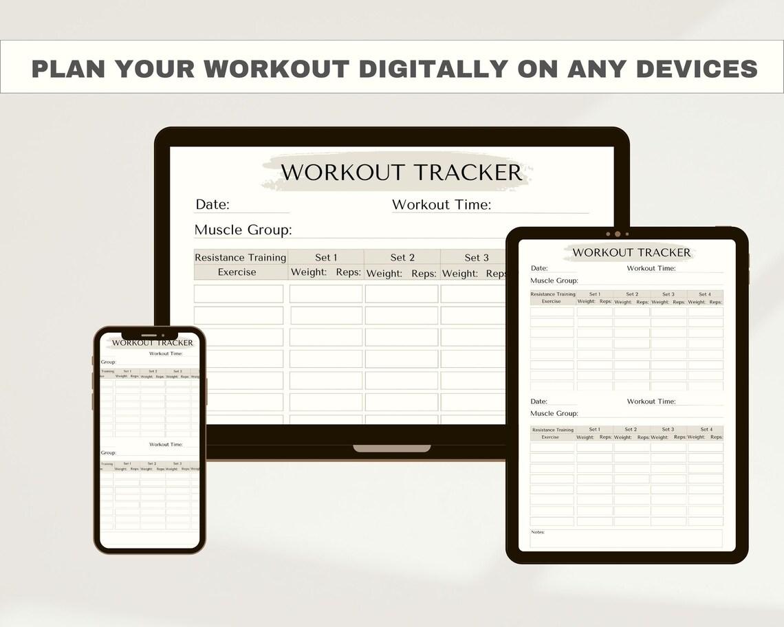 Workout Customizable Tracker Workout Planner Printable, Workout Tracker, Workout Log, Workout ...