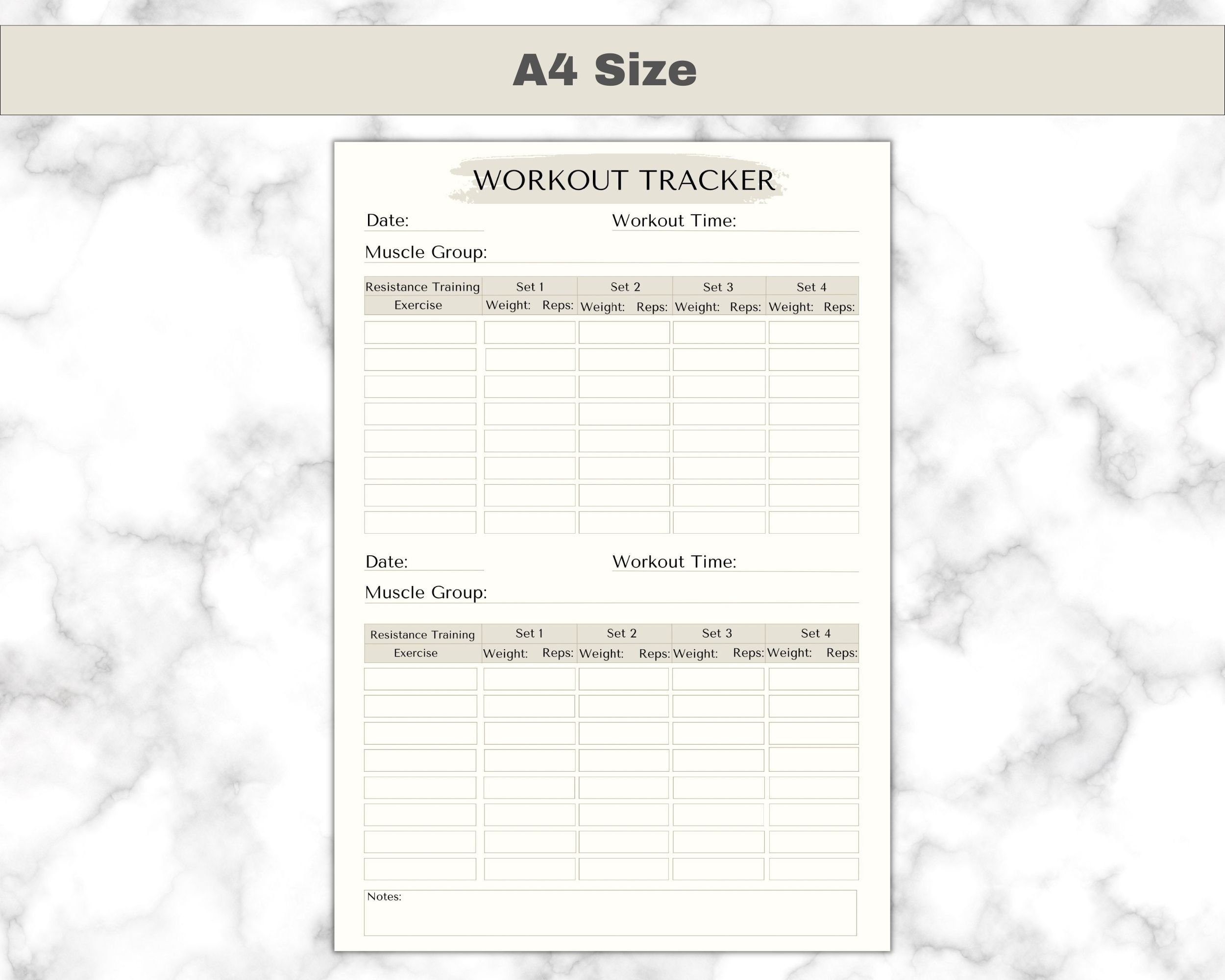 Workout Planner Printable, Workout Tracker, Workout Log, Workout Template, Workout Plan, Workout ...