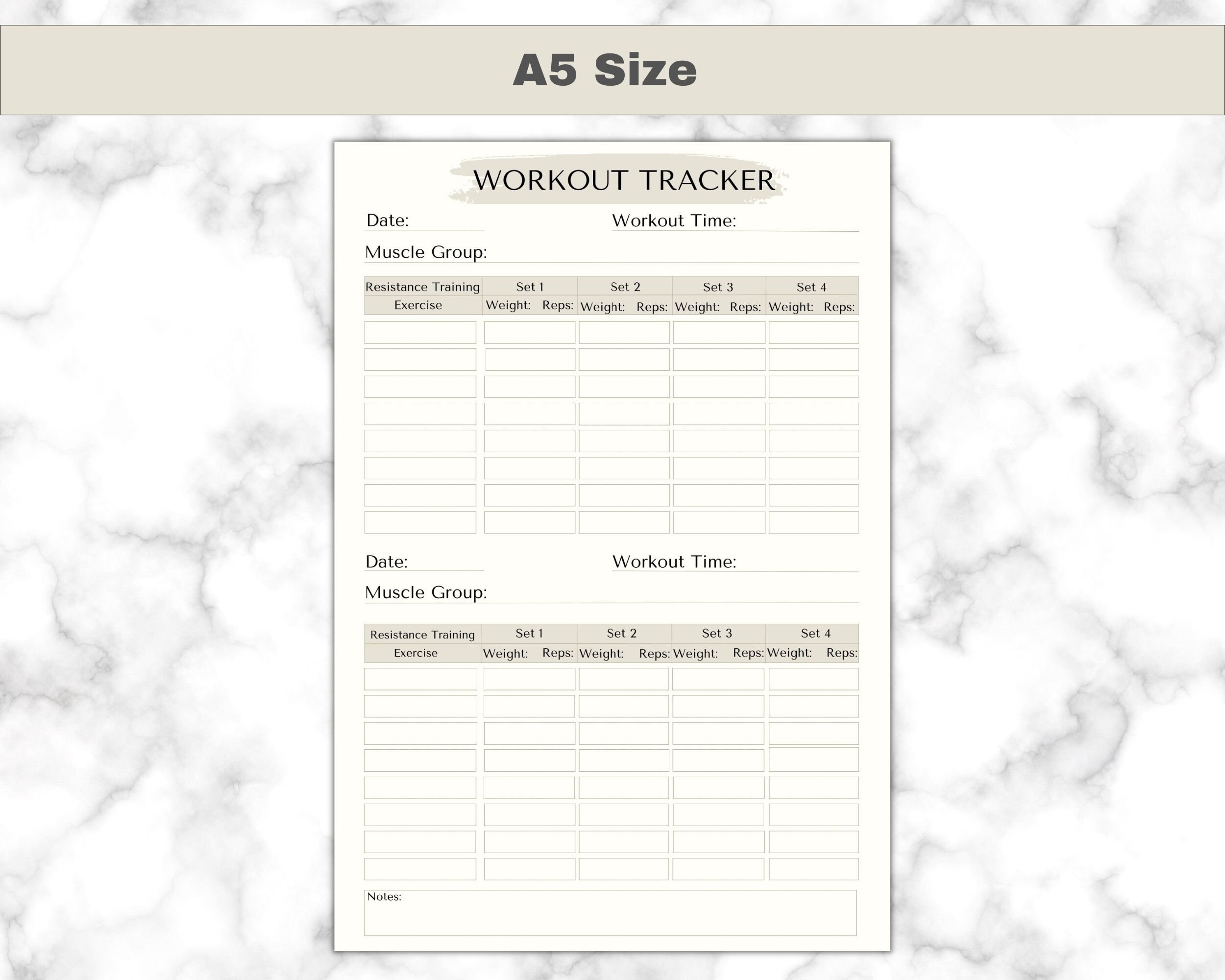 Workout Planner Printable, Workout Tracker, Workout Log, Workout Template, Workout Plan, Workout ...