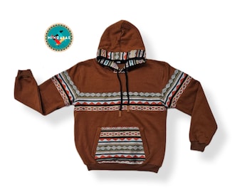 Native southwestern hoodie Earth tones Handcrafted by Indigenous Hands. Soft and warm  Unisex use.GIFT IDEAS !!