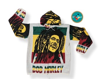 Alpaca  Rasta Jamaican One Love Zip Up Hoodie,Unisex use Handcrafted by Indigenous Hands. Soft and warm,Gift Ideas.