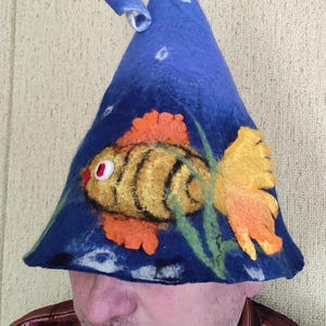 Felted sauna hat, Sauna hat wool, Bathhouse decor, Bathing cap, Sauna accessories, Felt hat for sauna, Merino wool hat for women and men