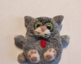 Felt cat brooch Felted brooch , Cat brooch Cat pin Wool brooch cat Jewelry cat nice gift gift for mother, daughter, friend