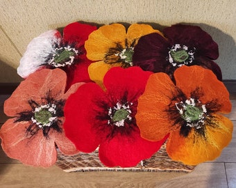 Felted coasters, Cup coaster for desk, Felt coaster set, Wool coasters, Mug rug set, Handmade coasters, Coaster set of 6, Housewarming gift