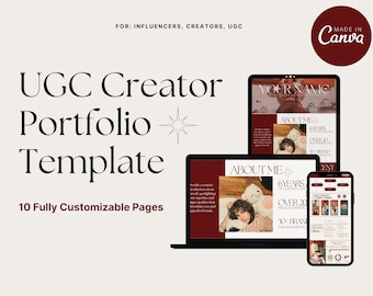 UGC Portfolio Template Canva, UGC Landing Page, UGC Website, Creator Portfolio, Content Creator Kit, Aesthetic Media Kit, Canva Portfolio