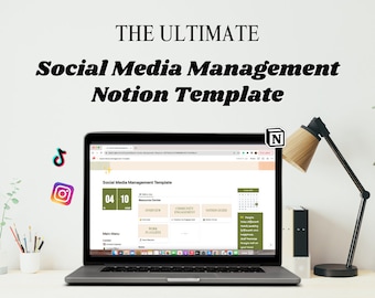 Social Media Management - Customizable Notion Template - Content Planning, Instant Access