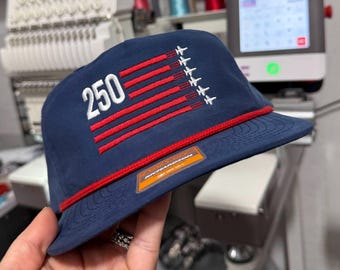 Custom Embroidered Richardson 256 Trucker Hat – America 250 Anniversary – USA 250th Birthday – Patriotic Snapback – Fourth of July