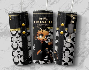 Betty Boop Coach Tumbler Wrap, 20 oz Straight Skinny Tumbler, Cute gift for her, Mother's Day Gift