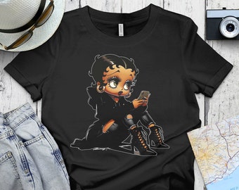 Betty Boop shirt, cozy sweatshirt, black betty boop hoodie, betty boop t-shirt