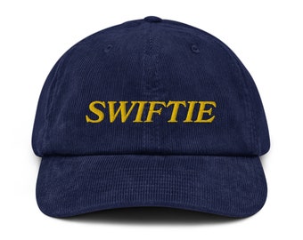 Swiftie Corduroy Hat, Embroidered Unisex Hat, Handmade Adjustable Cap, Unisex, Gift, 4 Colour Choice