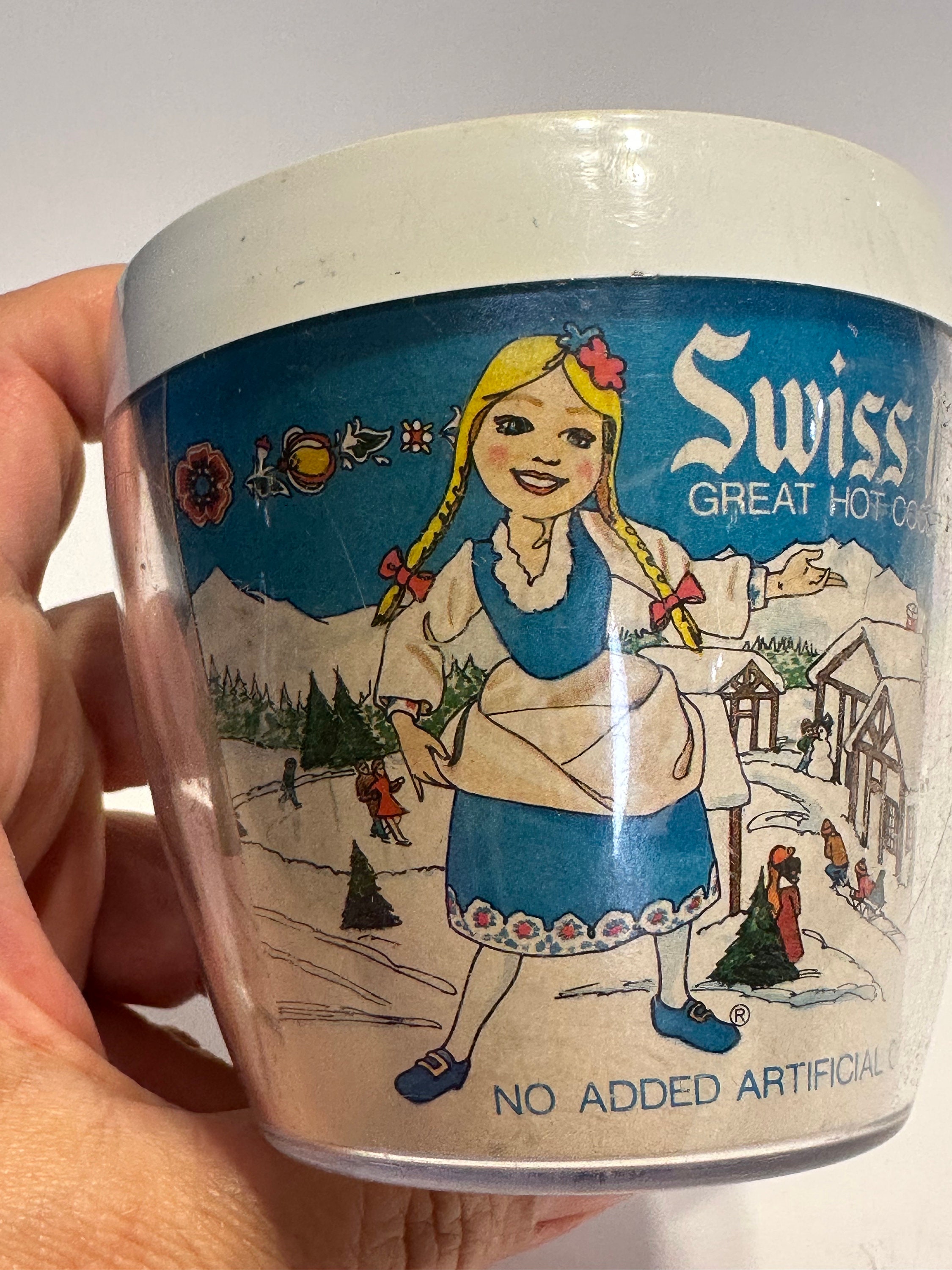 Swiss Miss chocolate milk maker print ad 1978 vintage 1970s retro food art  girl