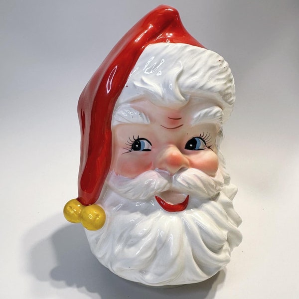 Berman and Anderson vintage ceramic Santa Claus face music box