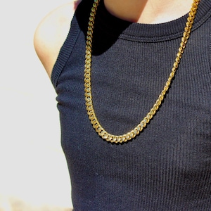 Vintage Monet Chunky Curb Chain Necklace: 80s Gold Tone Statement Jewelry