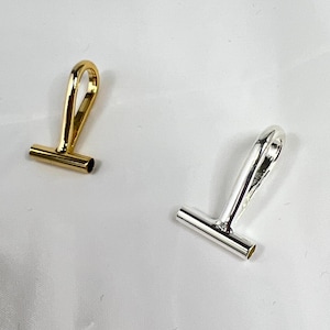 新品 水平ブローチコンバーター ブローチからペンダントへ シルバープレートまたはゴールドプレート 真鍮製 21 mm x 13.5 mm 2個セット ブローチからネックレスへ ヴィンテージ