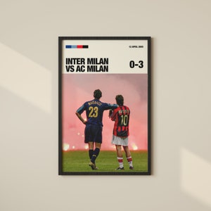 Milan Derby Poster Derby di Milano Fußball Italien Kunst Fußball Fan Geschenk Inter AC Milan Poster Fußball Schlafzimmer Poster